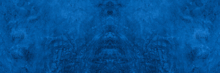 Old wall pattern texture cement blue dark abstract  blue color design are light with black gradient...