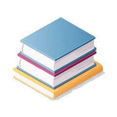 Stack of colorful hardcover books isometric icon Learning and education concept