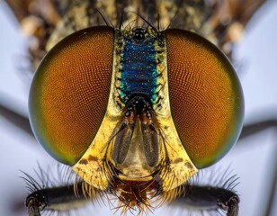 Close-up of a fly's compound eye.