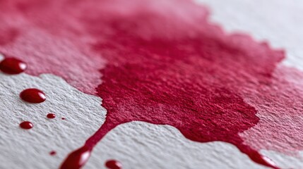 Fototapeta premium Crimson Splatter on White Canvas: Abstract Watercolor Texture Background for Artistic and Creative Compositions