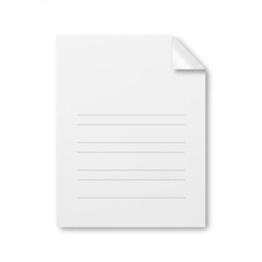 Blank White Lined Paper Sheet