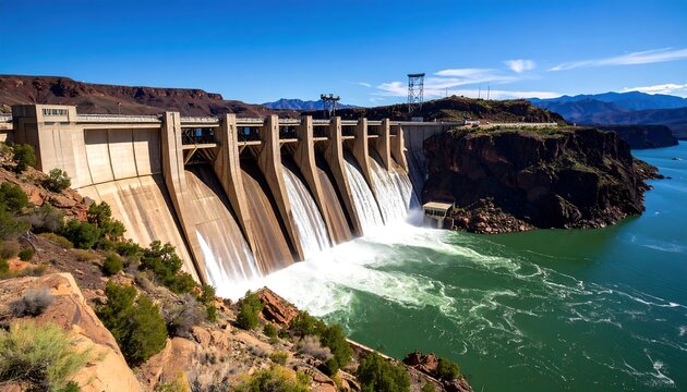 Massive dam releases water