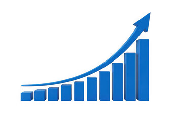 Blue Graph with Growing Arrow Charting Success