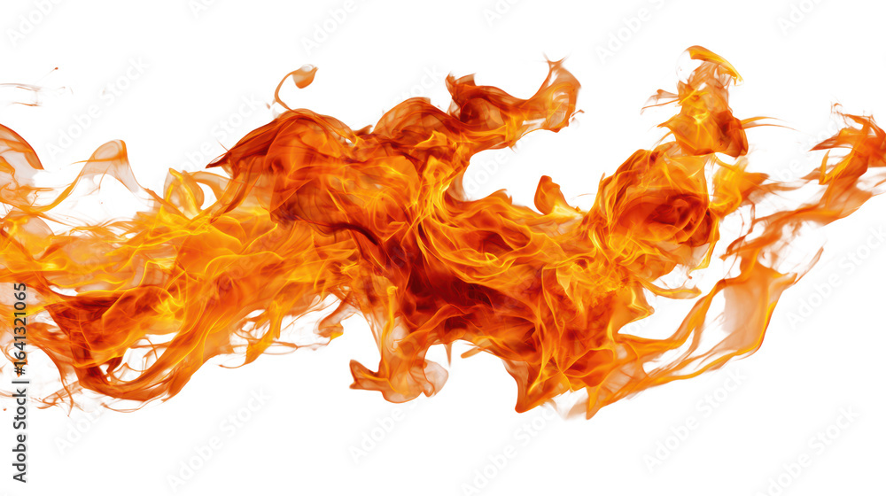 Poster dynamic flame effect isolated against a transparent background.