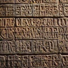 Ancient Carved Stone Inscription – Historical Lettering Detail