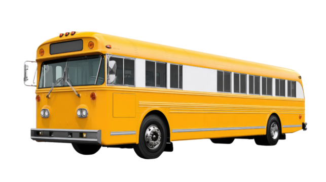 School Bus: A vibrant, iconic yellow school bus, representing the everyday transport of students