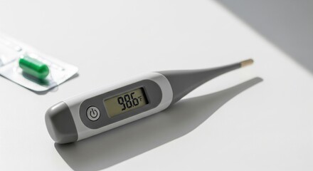 Digital Thermometer and Medicine Capsule