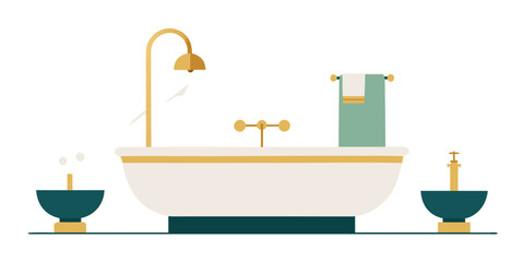 elegant marble bathroom with brass accents