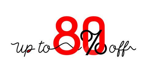 up to 80% off, sale discount offer.