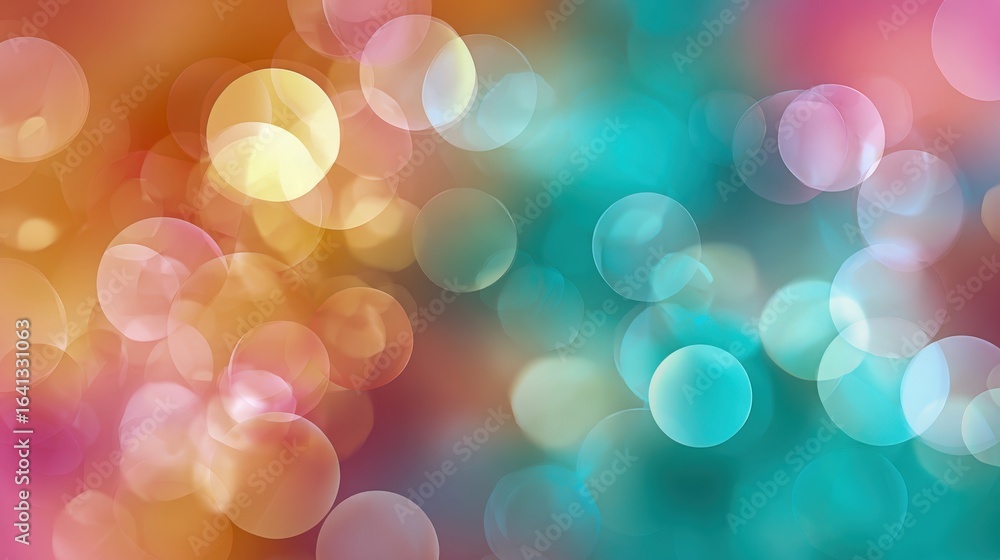 Poster abstract multicolored bokeh background with blurred light effects for festive and decorative designs