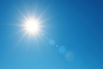 Obraz premium Bright sun in clear sky