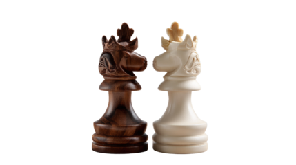 Chess Kings: A strategic standoff of chess kings, one in ebony and the other in ivory, symbolize a tense battle of strategy and intellect. capturing the essence of the age-old battle of minds.