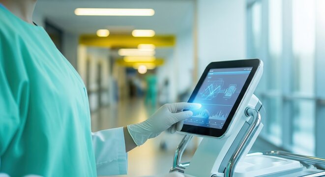 Medical Professional Using Advanced Healthcare Technology