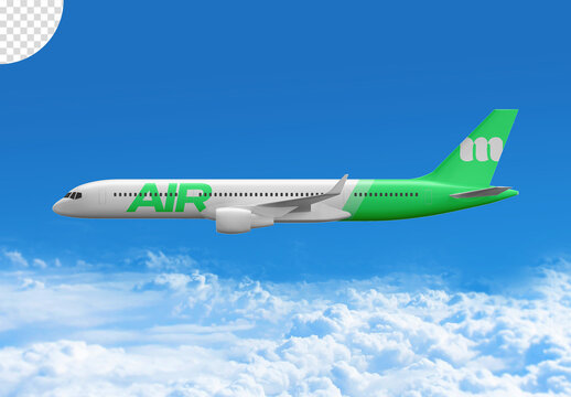 Airplane Mockup Isolated