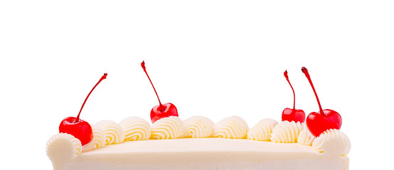 Delightful cake with cherries and whipped cream for special occasions