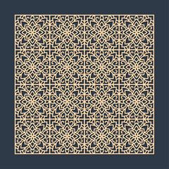 Intricate geometric floral pattern laser cut design panel © Laiju Akter