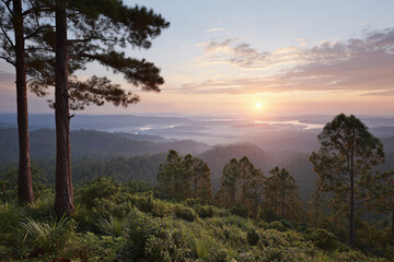 Obraz premium experience breathtaking sunset in jungles of sumatra where nature reveals its ultrabright colors