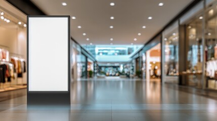 Blank Digital Signage Billboard Mockup Displayed in a Modern Shopping Mall Environment for Advertising