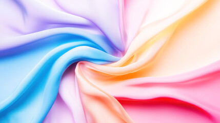 A colorful, abstract background featuring a gradient of pastel colors with a swirl of soft, flowing lines.