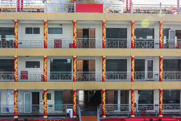 A Multi Storey Building with Decorative Columns and Balconies