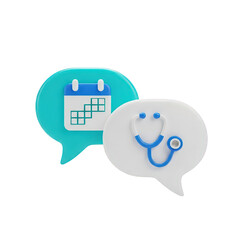 Obraz premium 3d icon of medical appointment and consultation icons isolated on transparent background