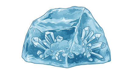 Obraz premium A block of ice encasing translucent crystals
