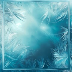 frosted glass effects with luminous ice details set inside a minimalist modern border crisp and ethereal