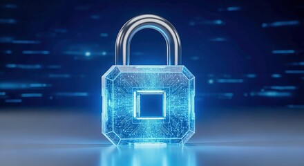 Digital Security Lock: Futuristic Cyber Safety Concept for Online Protection and Data Encryption
