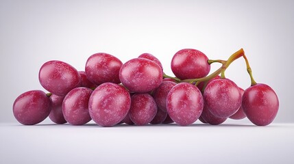 Obraz premium A Bunch of Red Grapes on a White Background