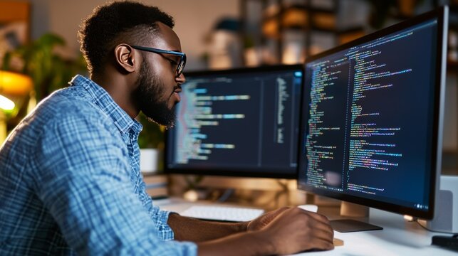 full stack engineer reviewing both code and user interface layout,