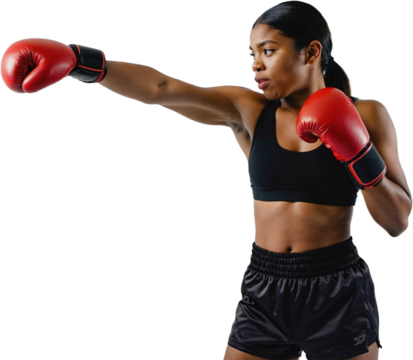 female boxer portrait isolated