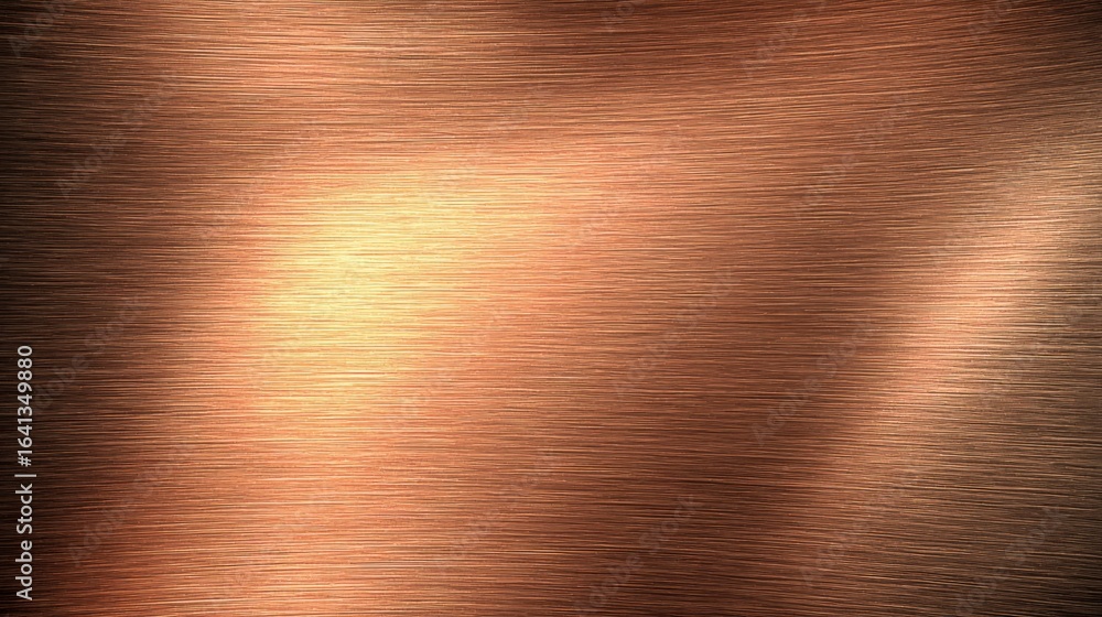 Poster copper metallic texture background with polished surface and abstract highlights for design elements
