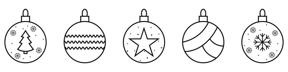 Obraz premium Christmas ball icon set