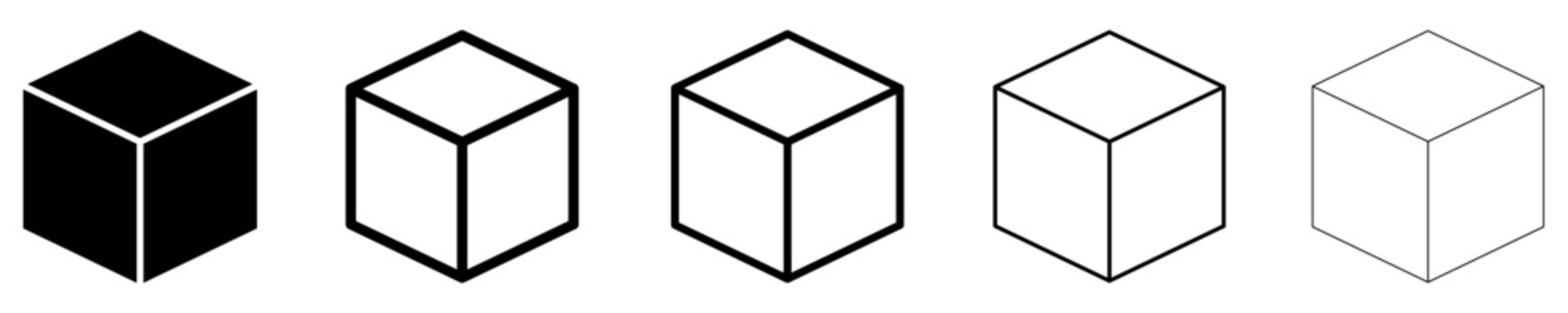 Cube vector icons set