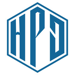 HPD letter design. HPD letter technology logo design on a white background. HPD Monogram logo design for an entrepreneur and business.