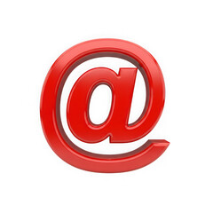 Red 3D At Symbol Internet Communication Logo