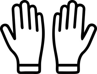 Protective safety gloves icon for workplace and industrial use