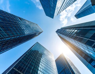 Modern skyscrapers reaching for the sky