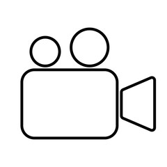 Video camera icon. Line art style