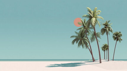 Obraz premium Minimalist tropical beach background