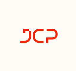 letter JCP simple logo design shape for brand identity