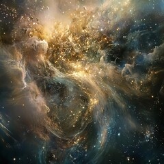 Fototapeta premium Celestial Reverie VI Soft reveries of cosmic light intermingling with surreal imagery delicate and inspiring