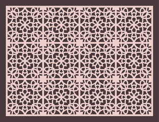 Obraz premium Decorative laser cut panel template with intricate geometric floral pattern for screen or stencil design vector