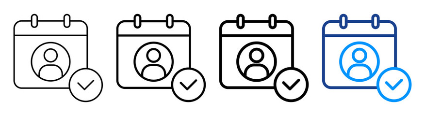 Appointment Icon Multiple Outline Collection Set