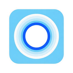 Blue Square App Icon with White and Blue Circles