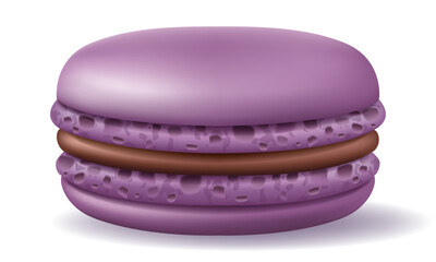 macaron french dessert cookies cake cartoon vector illustration isolated on white background