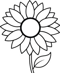 sunflower vector line art illustration