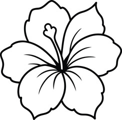hibiscus vector line art illustration © Sreeprovati