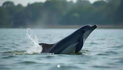 Fototapeta premium Dolphin Leaping from Water