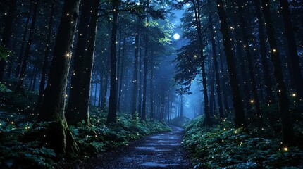 Obraz premium Misty Dawn in an Ancient Forest